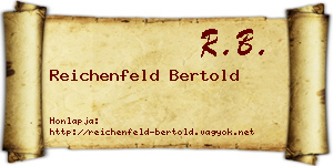 Reichenfeld Bertold névjegykártya